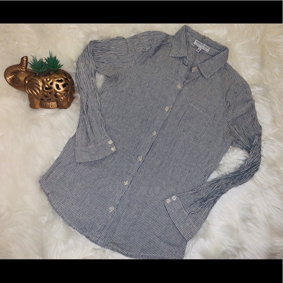 August Silk striped button down long sleeve - Picture 4 of 8